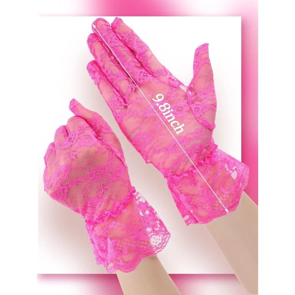 Women's Lace Gloves Six Pairs Vintage Wedding Tea Party Halloween Accessories